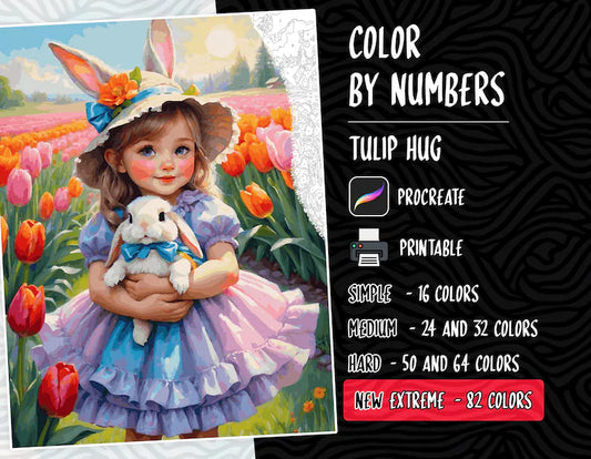 Color by Numbers, Digital Coloring Pages, Paint by Numbers, Procreate Coloring Book, iPad Coloring, Printable, Kawaii, Cute Coloring Book